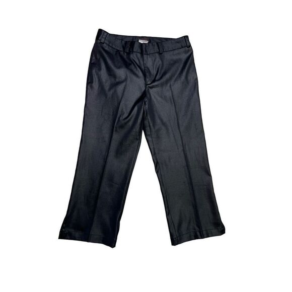 Z. Cavaricci pants women’s size 3 black silky straight leg crop with side slit - Picture 1 of 6